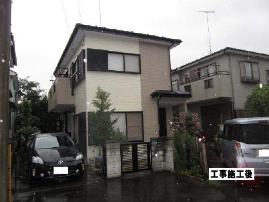 施工事例写真 1｜外壁塗装で色分けすることで、外観を一新　海老名市