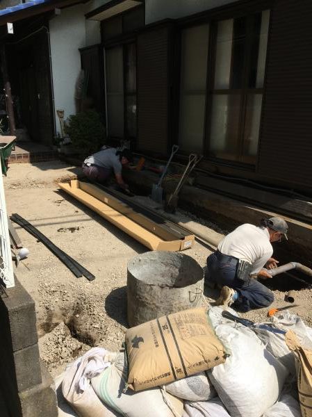 施工中 2｜海老名市　カーポートを使いやすく