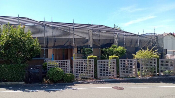 施工中 1｜海老名市　付帯部の塗装で今後も安心