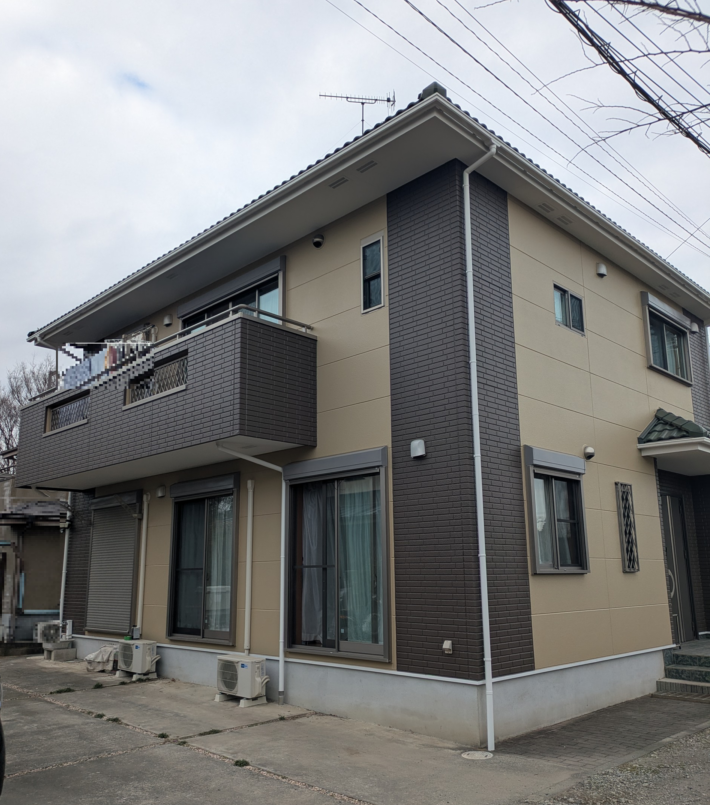 海老名市で外壁塗装しました。施工後の外観です。